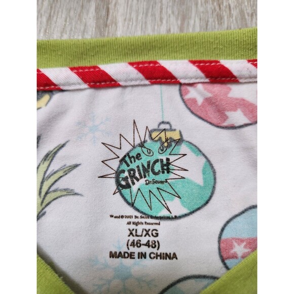 The Grinch Who Stole Christmas Holiday White & Green Pajama Top Unisex Adult XL - Picture 3 of 7